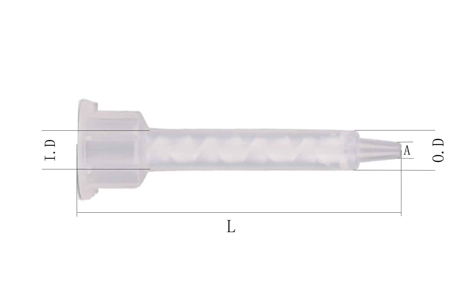 A1 Bayonet Epoxy Mixing Nozzle White Specification