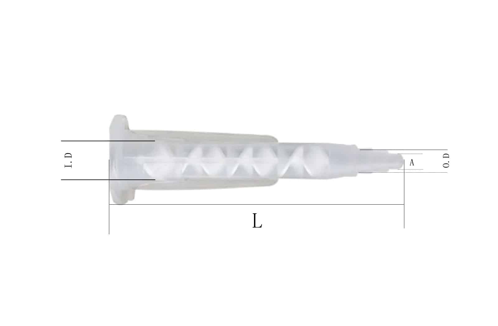A13 Bayonet Epoxy Mixing Nozzle White Specification