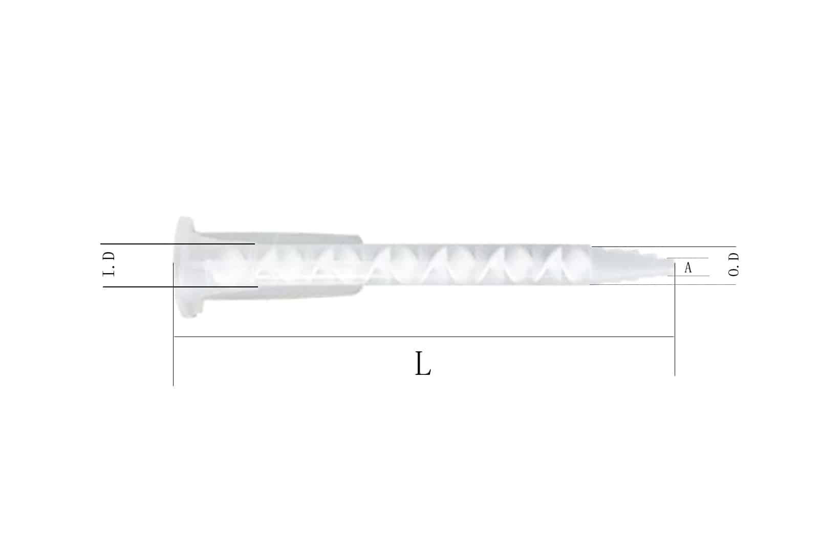 A14 Bayonet Epoxy Mixing Nozzle White Specification