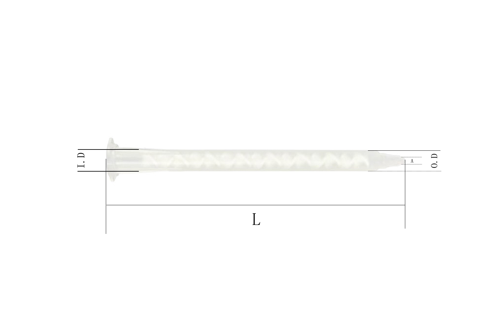 A16 Bayonet Epoxy Mixing Nozzle White Specification