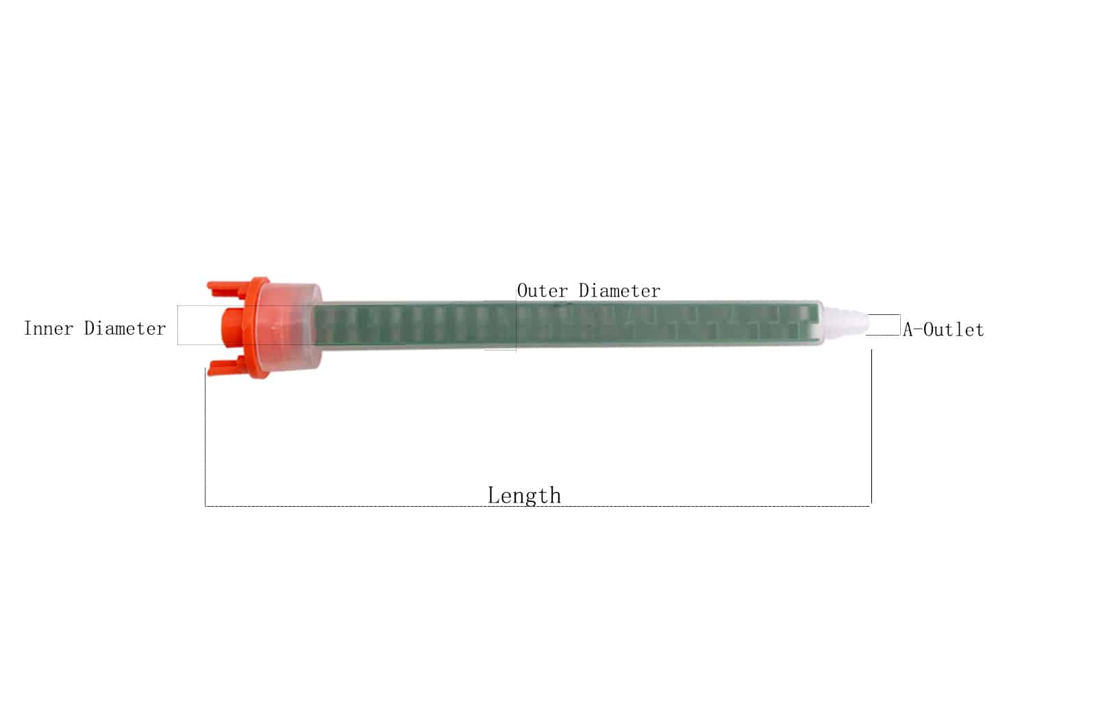 F10 Twist Lock Type Static Mixer Nozzle Specification