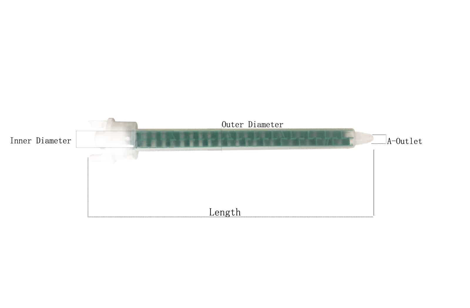 F12 Twist Lock Type Static Mixer Nozzle Specification