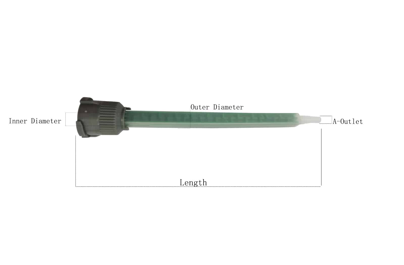 F8 Twist Lock Type Static Mixer Nozzle Specification