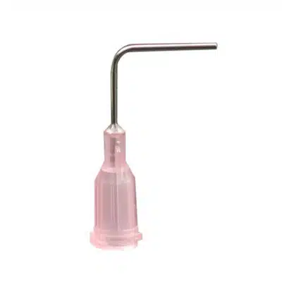 Angled Syringe Tip, 90 Degrees, 20 Gauge, Pink