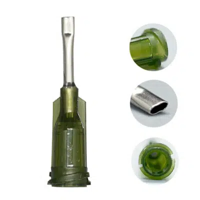 Oval Dispensing Tip, 14G Gauge, Olive