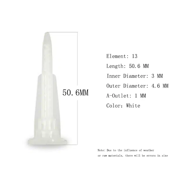 A10 Bayonet Epoxy Mixing Nozzle White Details