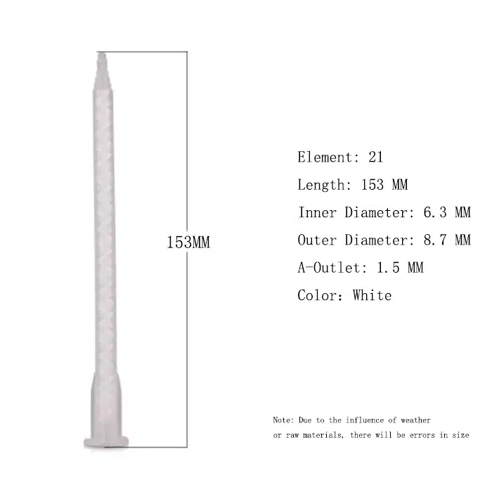 A7 Bayonet Epoxy Mixing Nozzle White Details