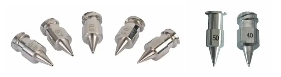 Stainless steel precision nozzle featuring a mirror-smooth inner wall and cone-shaped tip to minimize flow resistance for micro-dispensing