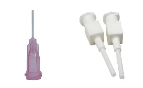 Bendable polypropylene dispensing tip that can be trimmed for precise adhesive delivery in hard-to-reach or curved areas