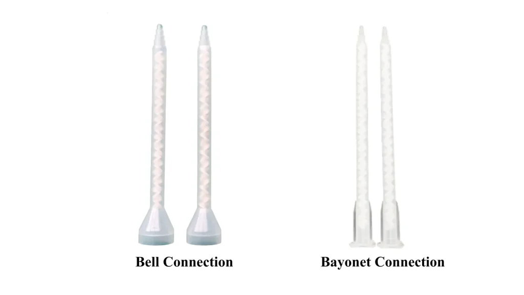 connection types of static mixing nozzles